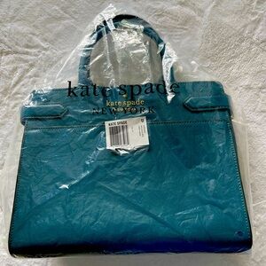 Kate Spade New York Leather Staci Medium Satchel in Peacock Carried Twice!